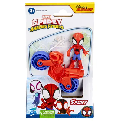 SPIDERMAN SET MOTOCICLETA SI FIGURINA SPIDEY 6CM VIVF3714_F4001