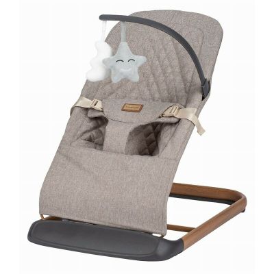 Sezlong balansoar, FreeON, Serene, Pana la 9 kg, Cu centura in 3 puncte, Spatar reglabil in 3 etape, Cu bara de jucarii, 70 x 45 x 56 cm, 0 luni+, Beige BYN84942