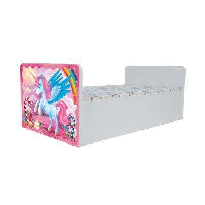 Pat Inspiratie Unicorn Cu Saltea Cu Lana 140 X 70cm Inclusa Pentru Fete 2-8 Ani - PTV10020