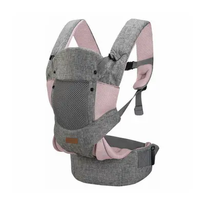 Marsupiu bebe, FreeON, Carry Me, 3 in 1, De la 4 luni pana la 15 kg, Tesatura din plasa 3D, Confortabil si sigur pentru bebe, Grey/Pink BYN82030