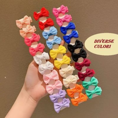 Set de 2 clame de par cu fundita diverse culori mdtuc15