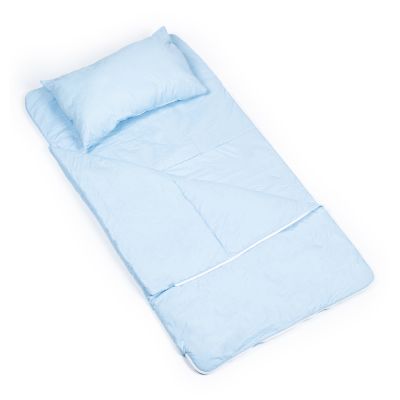 Sac de dormit de bumbac cu perna si fermoar 140x75 cm Nativo Dreams Albastru PMICNAT-D/SDK-ALBASTRU