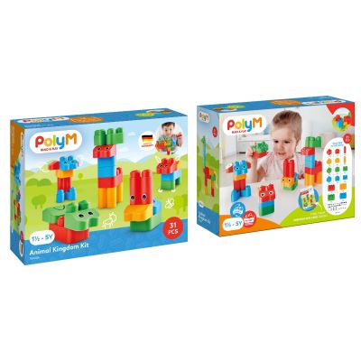 PolyM - Set constructie gradina zoologica pentru copii (31 piese)