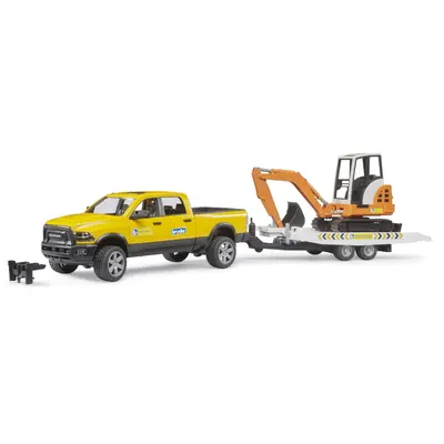 Bruder Masina RAM 2500 cu remorca si mini excavator ARTBR02546