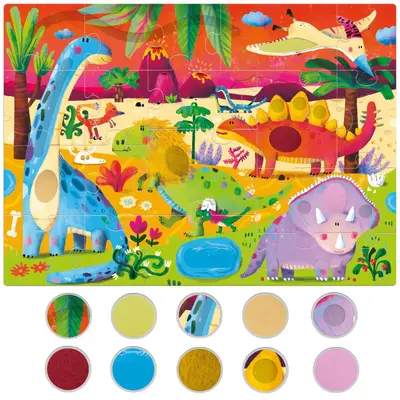 Headu - Montessori puzzle tactil dinozauri ARTHE56970