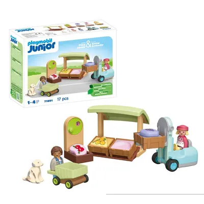 Playmobil Junior - Taraba la piata si stivuitor ARTPM71691