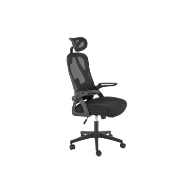 Scaun birou egonomic HM Negro, mesh, mecanism balans, suport lombar, tetiera ajustabila,100 kg, negru DRM10406