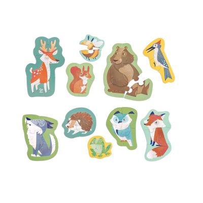 Set 10 puzzle-uri pentru copii cu prietenii padurii (18-36 luni)