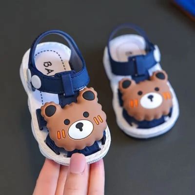 Sandalute bleumarin cu ursulet 3d pentru baietei mdtui06