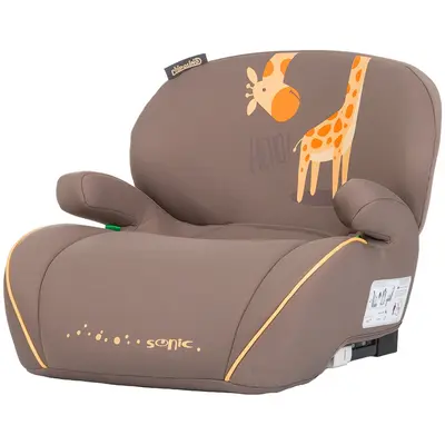 Inaltator auto chipolino sonic i-size 125-150 cm cu sistem isofix giraffe, testat adac hubsdksn02504gi