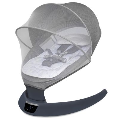 Leagan electric pentru bebelusi cu spatar reglabil si senzor de miscare, AppeKids Evoque - Powder Grey KRTAK275961