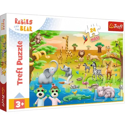 PUZZLE TREFL 24 MAXI BABIES AND THE BEAR SAFARI VIV14373