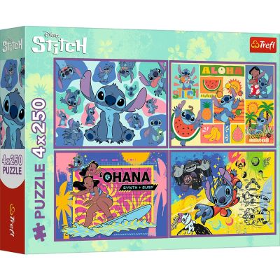 PUZZLE TREFL 4X250 DISNEY UIMITORUL STITCH VIV13311