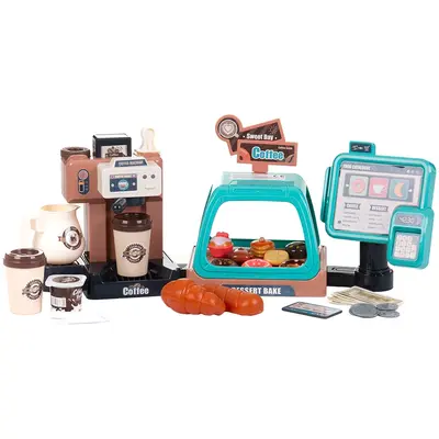 Set jucarie chipolino coffee machine cu lumini, sunete si 41 accesorii hubdipk002402cs