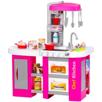 Set jucarie chipolino kitchen 72,5 cm cu sistem de curgere apa, lumini, sunete si 53 accesorii hubdipk002419sk