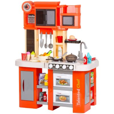 Set jucarie chipolino kitchen 84 cm cu sistem de curgere apa, lumini, sunete si 79 accesorii hubdipk002422kl