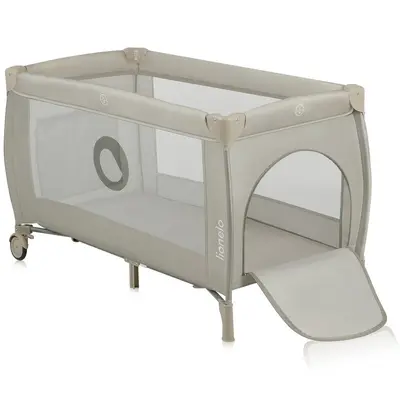Patut pliant, Lionelo, Stefi Plus, Cu doua nivele, Cu intrare laterala cu fermoar, 2 roti, 120 x 60 cm, Conform cu standardul european de securitate EN 716, Bej BYNLO-STEFI_PLUS_BEIGE_CAPPUCCINO