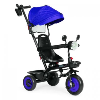 Tricicleta 3 in 1 pentru copii, scaun rotativ 360°, roti din spuma eva, ecotoys wql-066-51 - albastru edeediwql-066-51blue