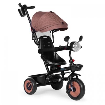 Tricicleta 3 in 1 pentru copii, scaun rotativ 360°, roti din spuma eva, ecotoys wql-066-51 - bej edeediwql-066-51beige