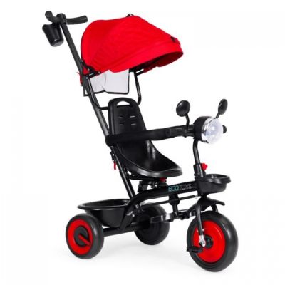 Tricicleta 3 in 1 pentru copii, scaun rotativ 360°, roti din spuma eva, ecotoys wql-066-51 - rosu edeediwql-066-51red