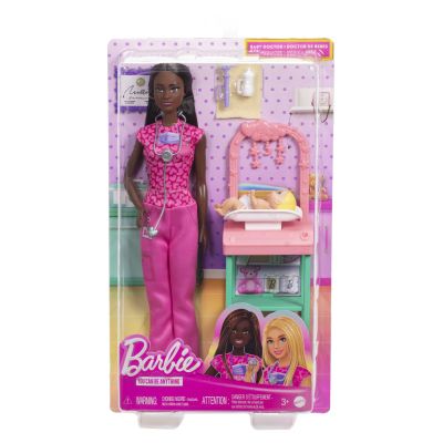 BARBIE SET DE JOACA PAPUSA BARBIE BRUNETA FACE CARIERA PEDIATRU VIVMTJCR71_JCR73