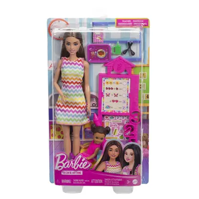 BARBIE SET DE JOACA PAPUSA BARBIE SATENA FACE CARIERA PROFESOARA VIVMTJCR71_JCR76
