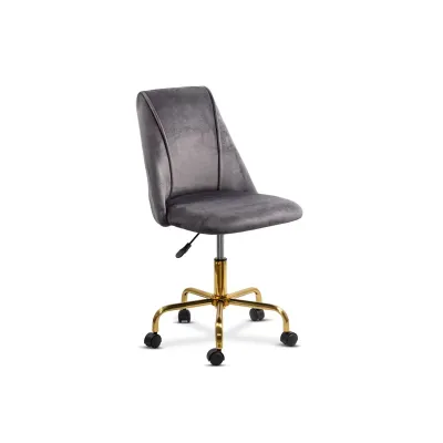 Scaun de birou OFF 642, rotativ, inaltime reglabila, baza aurie, catifea, 100 kg DRM10542