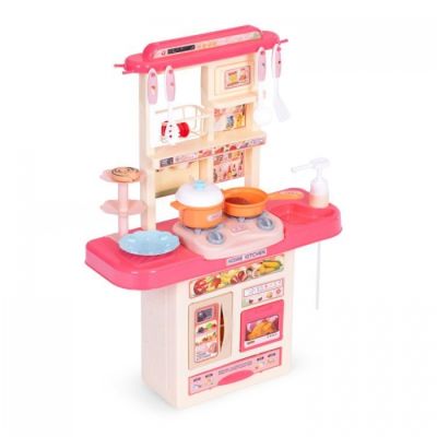 Bucatarie pentru copii cu sunete si accesorii ecotoys 65t-2 - roz edeedi65t-2