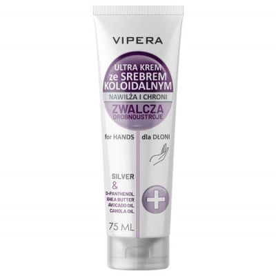 Crema pt maini cu argint coloidal, d-panthenol, unt de karite si ulei de avocado, Vipera, 75ml MCSV60102