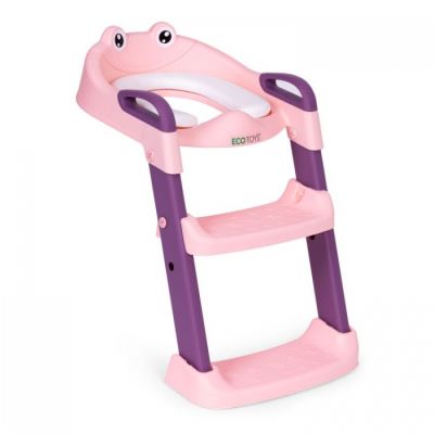 Reductor toaleta cu scara pentru copii ecotoys pp8001 - roz edeedipp8001pink