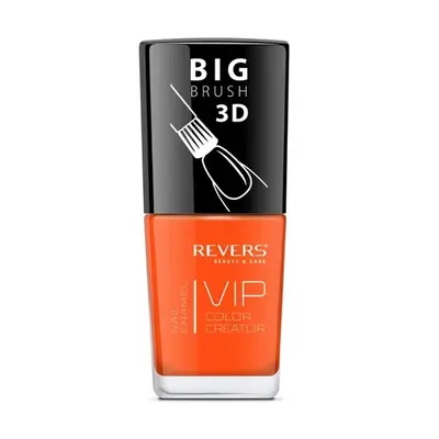 Lac de unghii Vip, 3D, Revers, portocaliu, mat, 12 ml, Nr 065