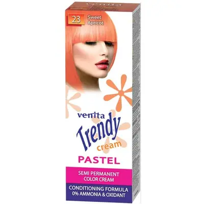 Vopsea de par semipermanenta, Trendy Cream Pastel, Venita, Nr. 23, Sweet apricot