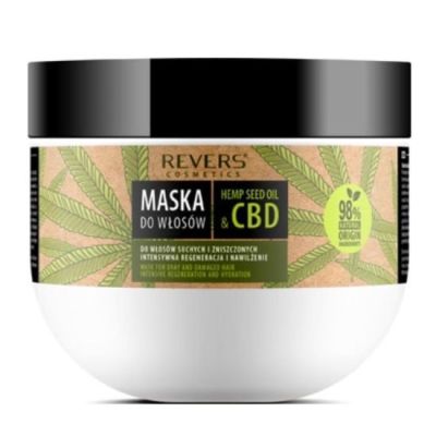 Mască de păr cu ulei natural de cânepă si CBD, Revers, regenerare si hidratare intensiva, 250ml