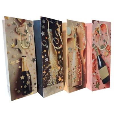Pungi de cadou, pentru sticle, Celebration, set de 12 buc