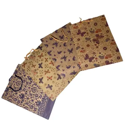 Pungi de cadou Kraft, M, set de 12 buc