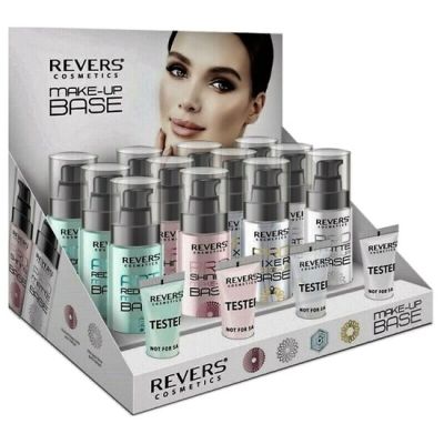 Set mix 12 bucati Baza machiaj cu pompita, Revers, verde, roz, silicon, baza, 30 ml