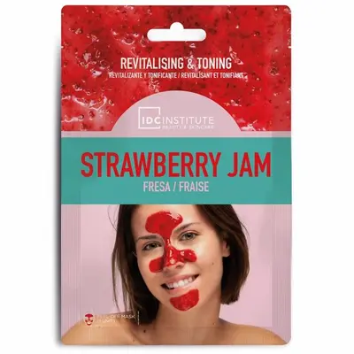 Masca faciala cu gem de capsuni pentru tonifiere si exfoliere IDC Institute 77035, 10 ml