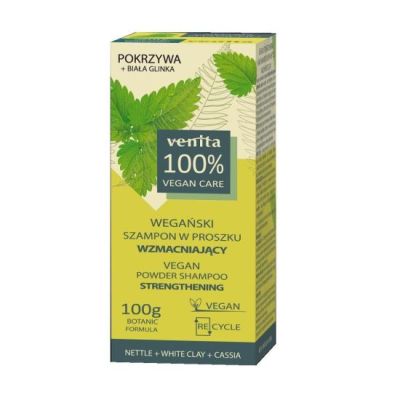 Sampon pudra fortifiant cu extract de urzica, argila alba  si cassia  Venita, 100 g