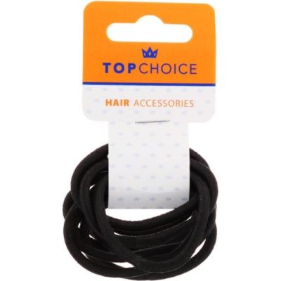 Set 10 elastice de par "Elegant Black, Top Choice TC66214