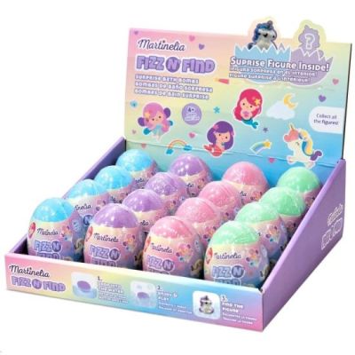 Set 16 bile de baie efervescente cu surpriza pentru copii Martinelia, 98212, 150 g
