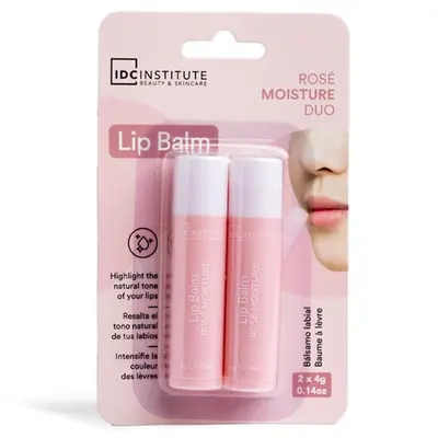 Set 2 balsam de buze cu hidratare intensa Moisture Rose Duo IDC Institute 42102, 2x4 g