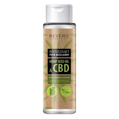 Apă micelara demachianta cu ulei natural de cânepă cu CBD, 100% vegan, Revers, 400 ml