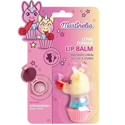 Balsam de buze cu aroma de capsuni Unicorn Tongue, pentru copii, Martinelia, 79001BLA