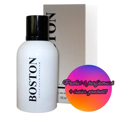 Set 4 Apa de toaleta Boston White, barbati, Cote D´Azur, 100 ml + Tester GRATUIT