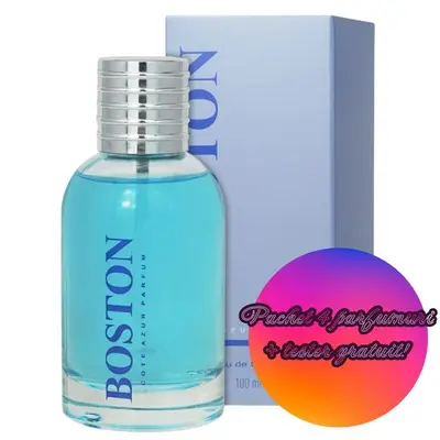 Set 4 Apa de toaleta Cote d'Azur, Boston Blue, Barbati, 100ml+ Tester GRATUIT