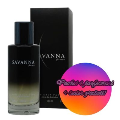 Set 4 Apa de toaleta Savanna, barbati, Cote D´Azur, 100 ml + Tester GRATUIT