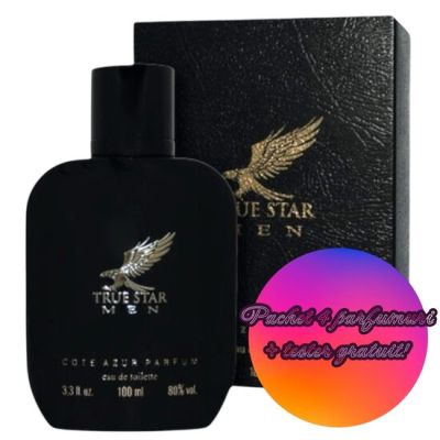 Set 4 Apa de toaleta True Star, barbati, Cote D´Azur, 100 ml + Tester GRATUIT