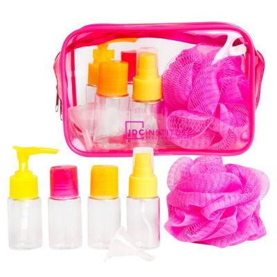 Set recipiente pentru calatorii si borseta 90001 Neon Travel, IDC Institute
