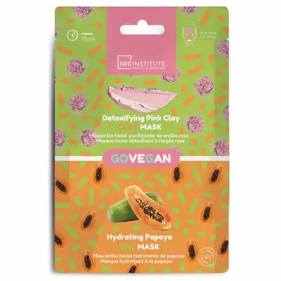 Masca duo pentru față cu argilă roz și papaya de la Skincare Essential IDC Cosmetics 85106