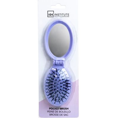 Perie pliabila cu oglinda pastel IDC Institute 18301RB, mov